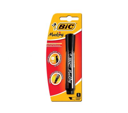 MARCADOR BIC PERMANENTE NEGRO BLISTER X1
