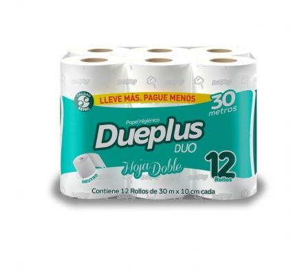 PAPEL HIGIENICO DUEPLUS DUO 30MT NEUTRO H.DOBLE