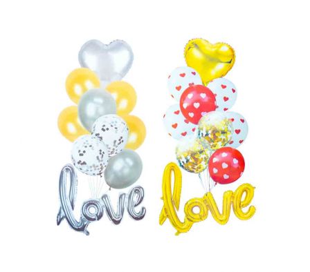 SET D/GLOBOS D/PAPEL ALUMINIO LOVE REF 57