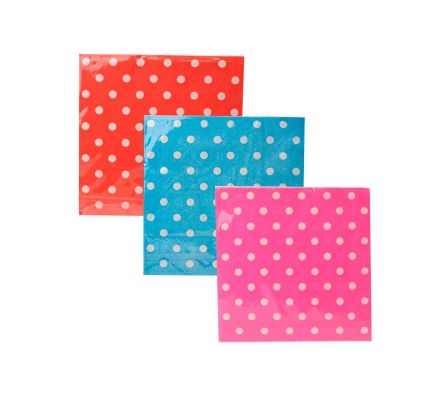 SERVILLETA DE PAPEL 33*33CM 20PCS/BAG C/MOTAS