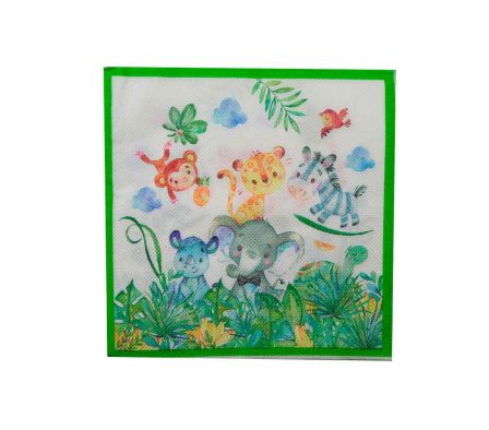SERVILLETA  D/PAPEL C/ANIMALES DE LA SELVA 20PCS