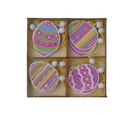 COLGANTE HUEVO P/PASCUA DE MADERA13*13CM