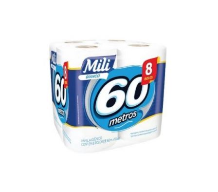 PAPEL HIGIENICO MILI BIANCO PERFUMADO 60M 8UN