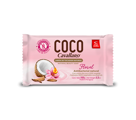 JABON TOCADOR CAVALLARO  COCO PURO ROSA X100 GRS