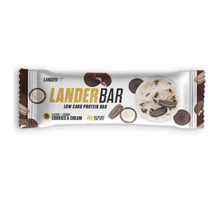 BARRITA LANDERFIT SABOR COOKIES&CREAM LOW CARB 45G