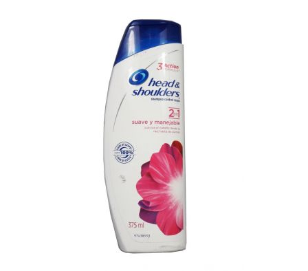 SHAMPOO H&S 2 EN 1 SUAVE Y MANEJABLE 375 ML