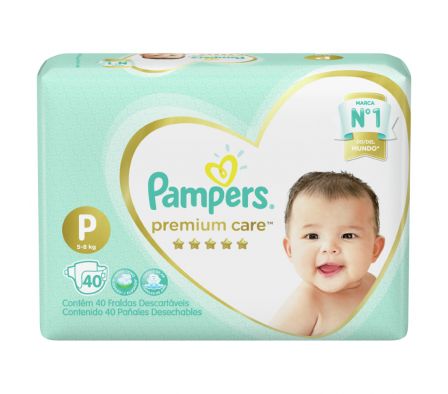 PAÑAL PAMPERS PREMIUM CARE PEQ.40 UNDS
