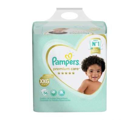 PAÑAL PAMPERS PREMIUM CARE TAMAÑO XXG 56UN