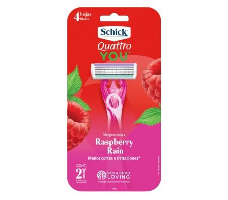 MAQUINA D/AFEITAR QUATTRO YOU RAPSBERRY RAIN