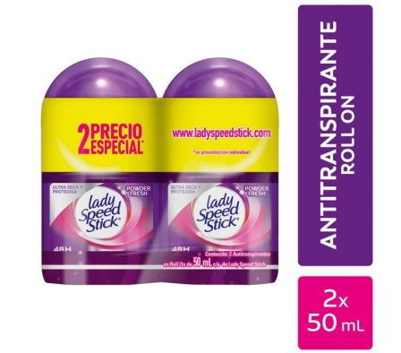 DESODORANTE LADY SPEED STICK POWDER PACK 2UNX50 ML