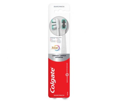 CEPILLO DENTAL COLGATE TOTAL LIMPIEZA ESPUMOSA 2P