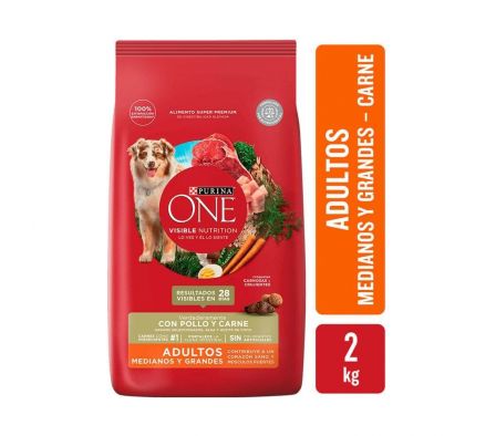 ALIM.P/PERRO ONE ADULTOS MED.GDE. CARNE 2 KLS
