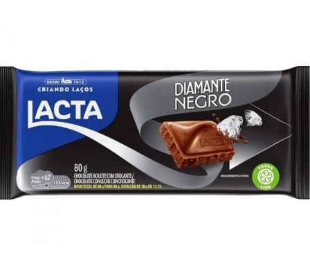 CHOCOLATE LACTA DIAMANTE NEGRO 80GR