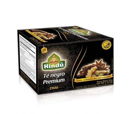 TE NEGRO HINDU PREMIUN CON SABOR CHAI CAJA 20SAQ