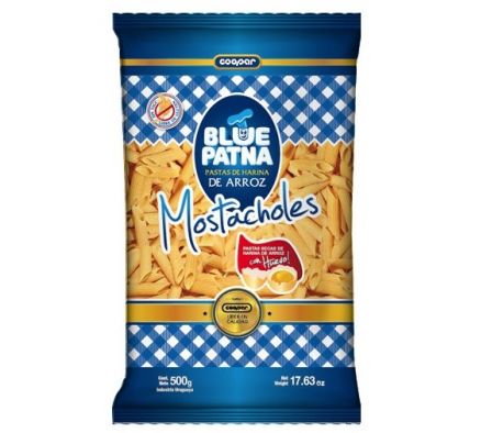 FIDEO DE ARROZ BLUE PATNA MOSTACHOLES 500GR