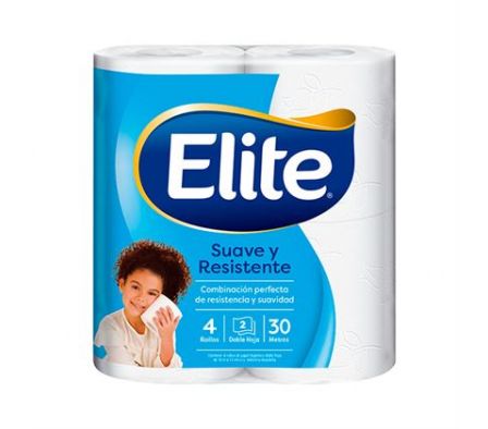 PAPEL HIGIENICO ELITE  DOBLE HOJA 30MTS 4UN