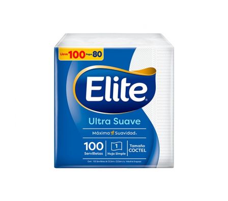 SERVILLETA DE PAPEL ELITE COCKTAIL P80 LLEVE 100 