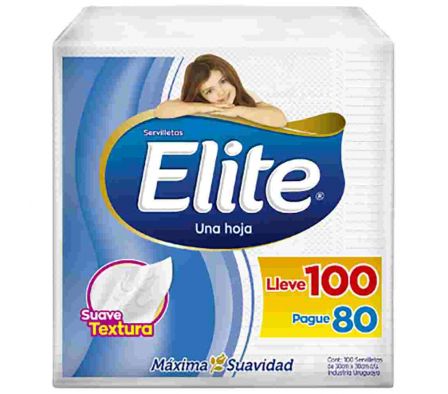 SERVILLETA DE PAPEL ELITE MESA PAGUE 80 LLEVE100 