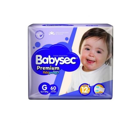 PAÑAL BABYSEC PREMIUM JUMBO TAMAÑO G 60UN