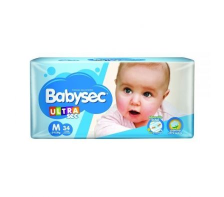PAÑAL BABYSEC ULTRA HIPER TAMAÑO M 34UN