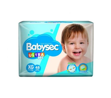PAÑAL BABYSEC ULTRA JUMBO TAMAÑO XG 48UN