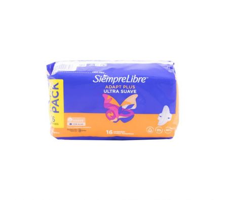 TOALLA HIGIENICA SIEMPRE LIBRE FIT CON ALAS 16UN