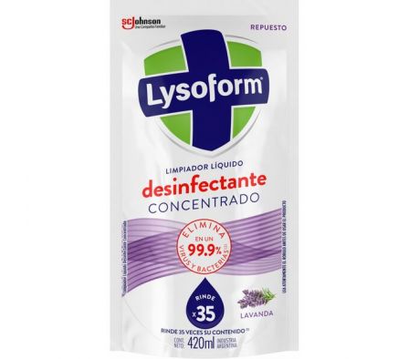 DESINFECTANTE LIQ. LYSOFORM LAVANDA SACHET 420 ML