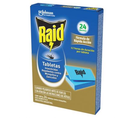 INSECTICIDA RAID TABLETAS 24UN