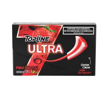 CHICLE TOPLINE 7  ULTRA RED BERRY 24GR