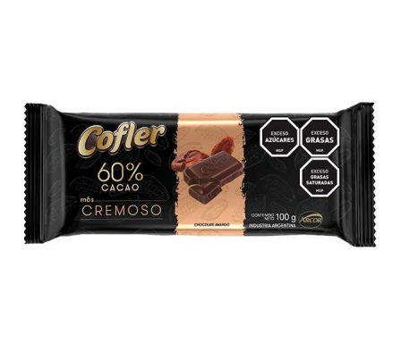 CHOCOLATE COFLER 60% CACAO MAS CREMOSO 100GR