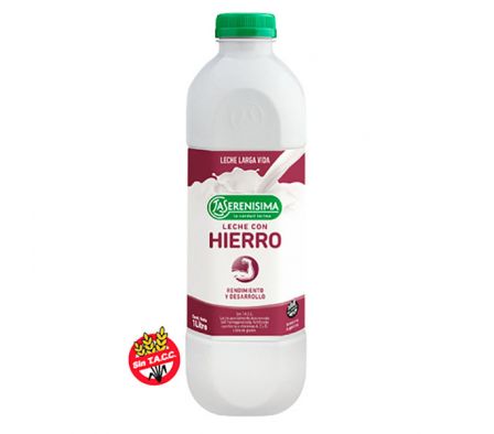 LECHE LA SERENISIMA CON HIERRO BOTELLA 1LT