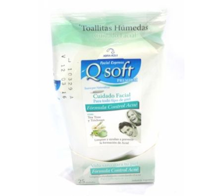 TOALLITA FACIAL QSOFT DESMAQUILLA CONTRA ACNE 25UN