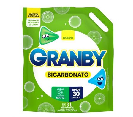 JABON LIQUIDO GRANBY PLUS P/ ROPA 3L