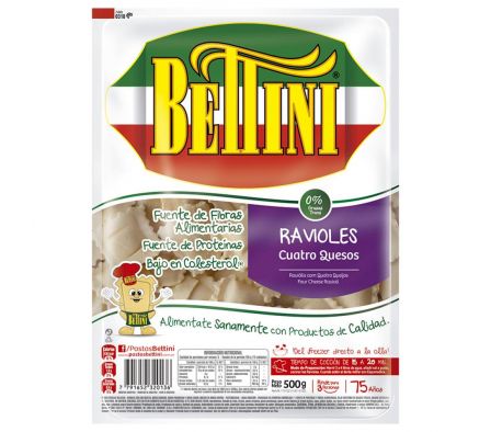 BETTINI RAVIOLES 4 QUESOS BOLSA 500G