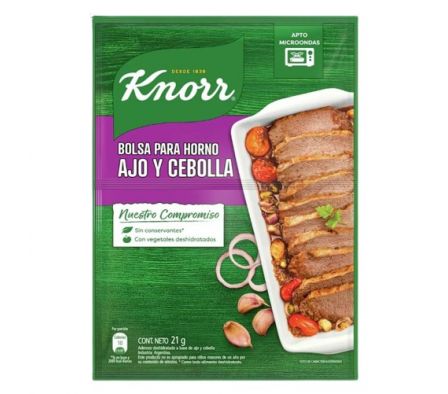 CONDIMENTO KNORR SABOR CEBOLLA Y AJO P/HORNO 21G