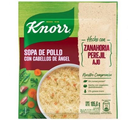 SOPA CREMA KNORR POLLO C/FIDEO CAB AGL 105.6GR