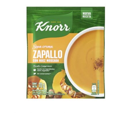 SOPA CREMA KNORR  ZAPALLO C/NUEZ MOSCADA 70GR