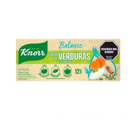 CALDO KNORR VERDURA BALANCE 12CUBOS