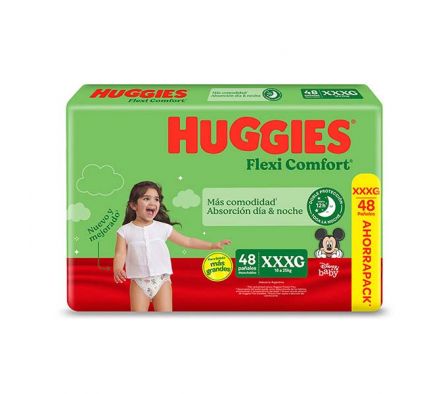 PAÑAL HUGGIES FLEXI COMFORT XXXG 48UN