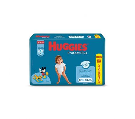 PAÑAL HUGGIES PROTECT PLUS TAMAÑO XXG AHORROP 50UN