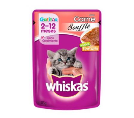 ALIM.P/GATO WHISKAS SOUFFLE SAB/CARNE 85 GRS