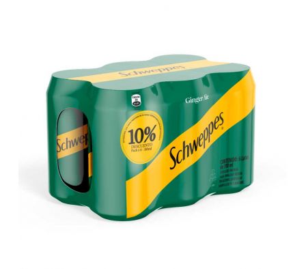 AGUA TONICA GINGER ALE SCHWEPPES LATA 310ML PACKX6
