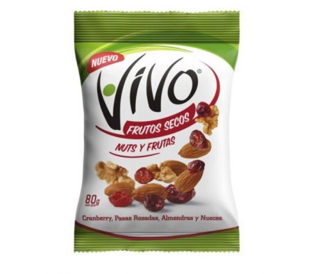 FRUTOS SECOS VIVO NUTS Y FRUTAS 80 GRS