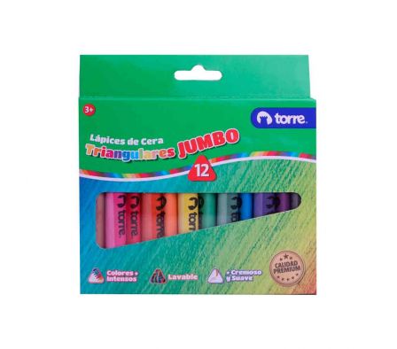 LAPIZ DE COLOR TORRE TRIANG.IMAGIA DE CERA 12 COLO