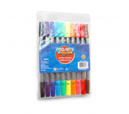 MARCADORES PROARTE DOBLE PUNTA X10 UN
