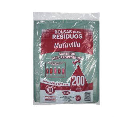 BOLSAS P/RESIDUOS MARAVILLA SUPERIOR RESIST 200LTS