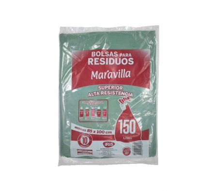 BOLSAS P/RESIDUOS MARAVILLA SUPERIOR RESIST 150LTS