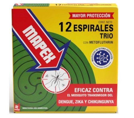 ESPIRALES MAPEX TRIO C/CITRONELLA 12 UNIS