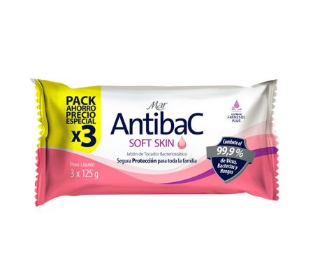 JABON TOCADOR MAR ANTIBAC SOFT SKIN 3X125GR