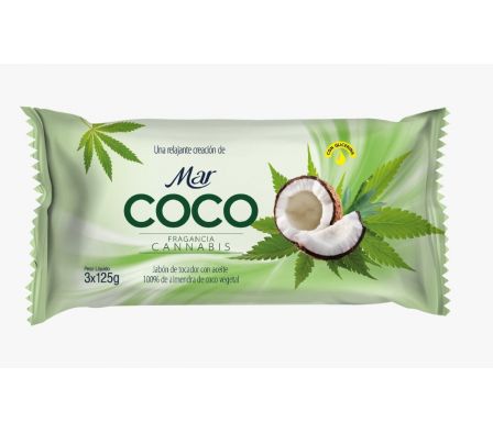 JABON TOCADOR MAR COCO CANNABIS 3X125 GR